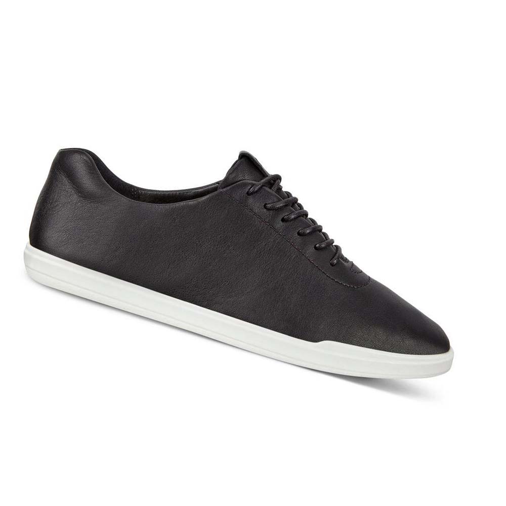 Women\'s Ecco Simpil Tie Sneakers Black | SG 230JPQ